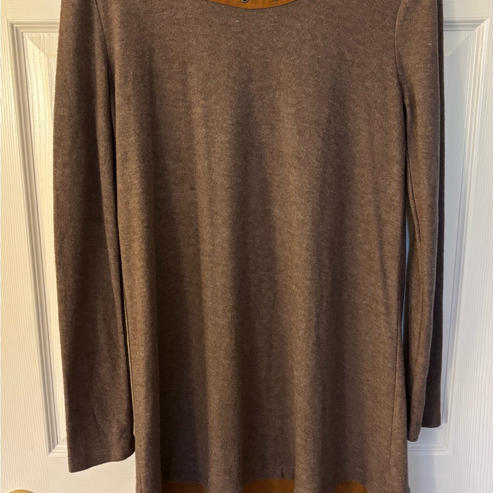 Ya Los Angeles Brown Long Sleeve Dress